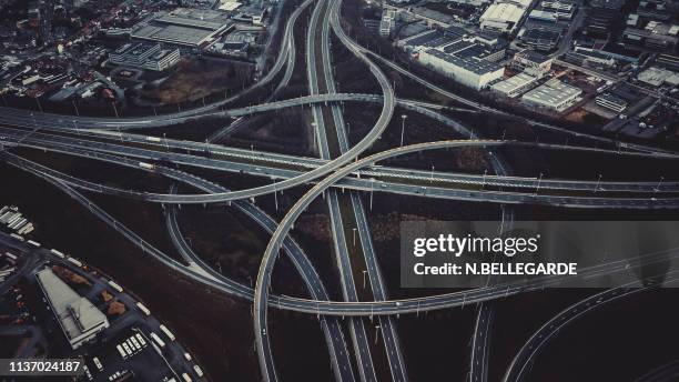 traffic vision - belgium aerial stock pictures, royalty-free photos & images