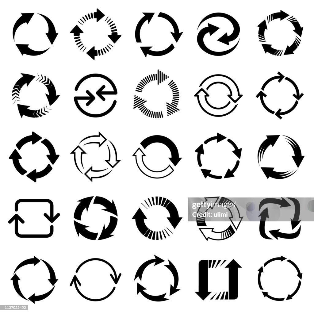 Vector arrows, circular design elements