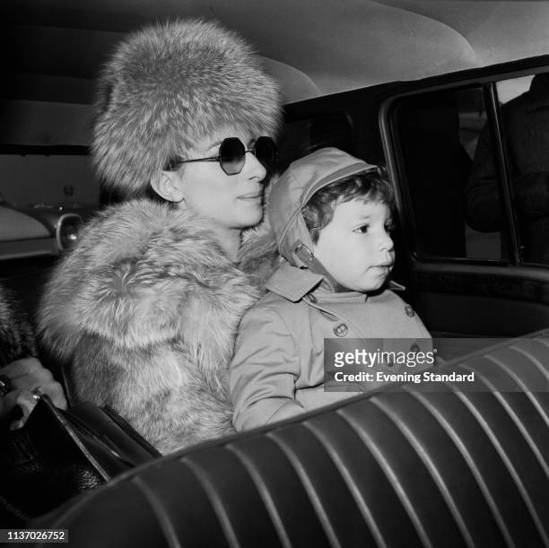 American singer-songwriter, actress, and filmmaker Barbra Streisand with her son, American actor, director, producer, writer, and singer Jason Gould,...