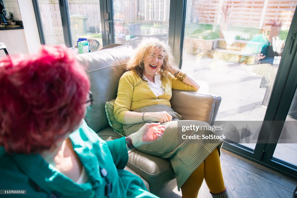 Eccentric Women Relaxing Together