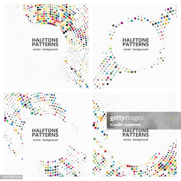 stockillustraties, clipart, cartoons en iconen met vector halve toon polka dots patroon, abstracte achtergronden - halftone pattern abstract background