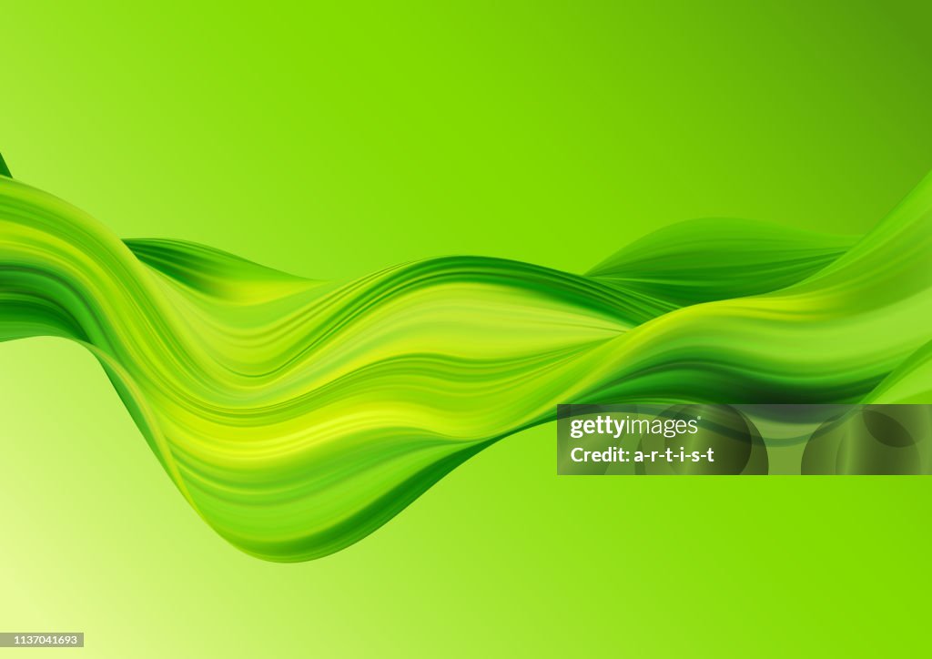 Abstract green background with wave.