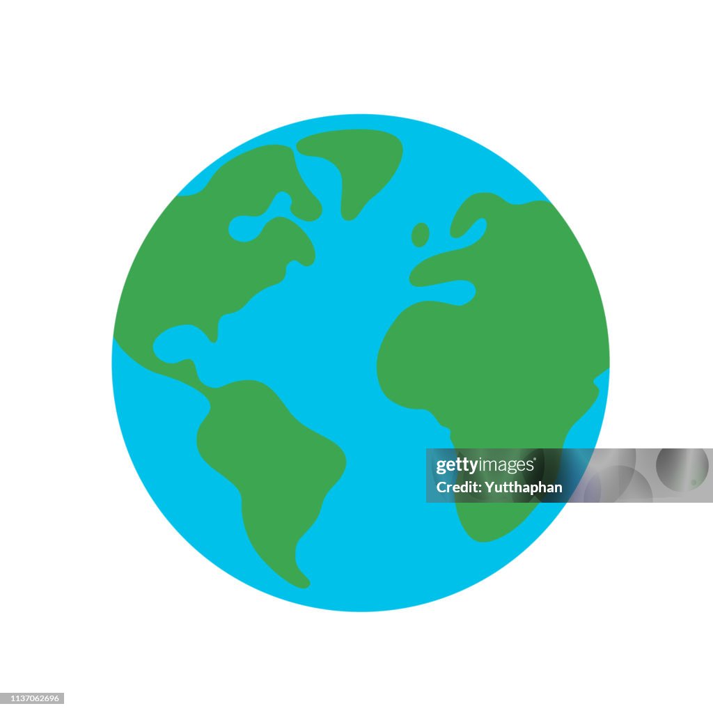 Planet earth globe flat design icon for web and mobile, banner, infographics.