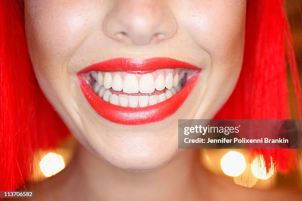 Model poses backstage ahead of the Kooey show during Rosemount Australian Fashion Week Spring/Summer 2011/12 at Overseas Passenger Terminal on May 5,...