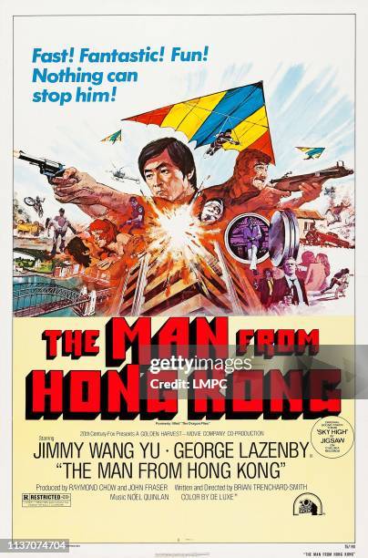 The US poster for 'The Man From Hong Kong', from left: Jimmy Wang Yu , George Lazenby, 1975.