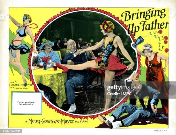 Bringing Up Father, lobbycard, from left, Marie Dressler, J. Farrell MacDonald, Gertrude Olmstead, 1928.