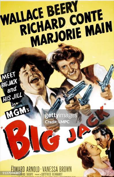 Big Jack, poster, US poster, top from left: Wallace Beery, Marjorie Main, bottom from left: Richard Conte, Vanessa Brown, 1949.