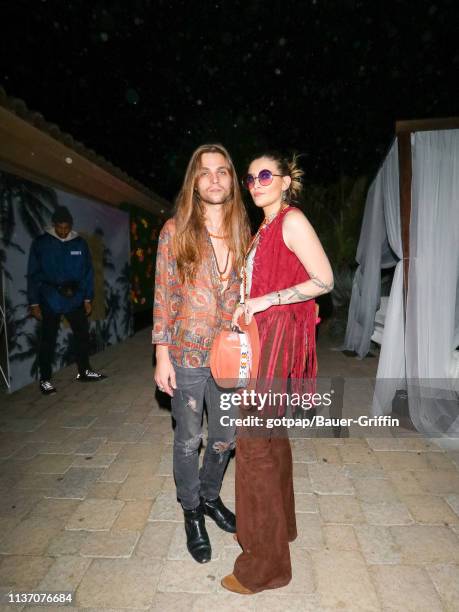 Gabriel Glenn and Paris Jackson are seen on April 13, 2019 in Indio, California.