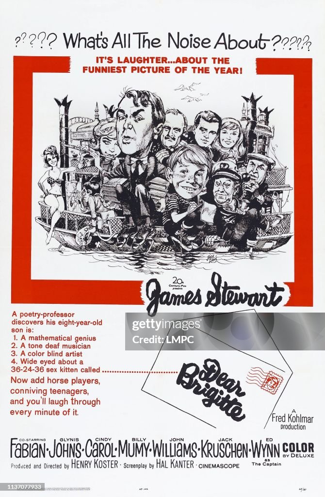 Dear Brigitte, poster, US poster, rear from left: Glynis Johns ...