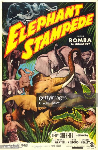 Elephant Stampede, poster, , US poster, Johnny Sheffield , Donna Martell , John Kellogg , 1951.