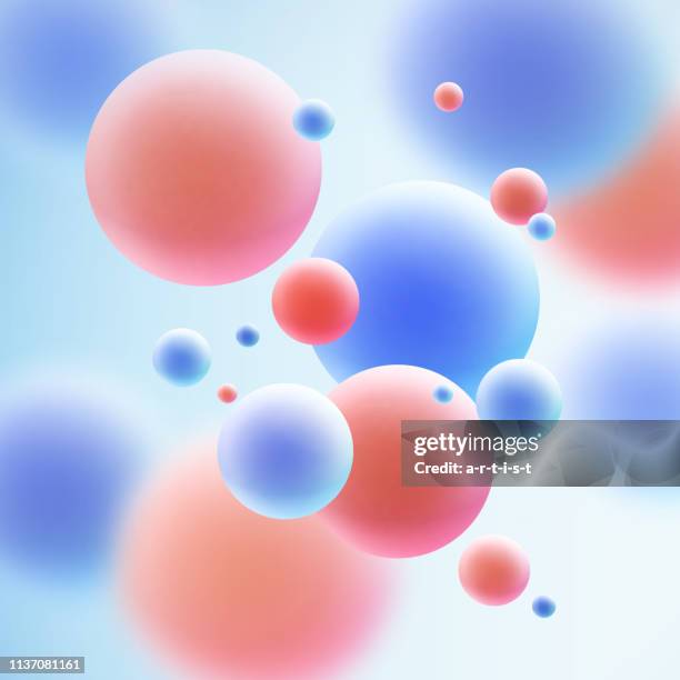 abstract background with colored spheres. - 3d sphere stock illustrations