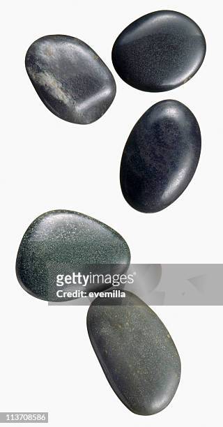 pebble stones cut out on white - rock object stock pictures, royalty-free photos & images