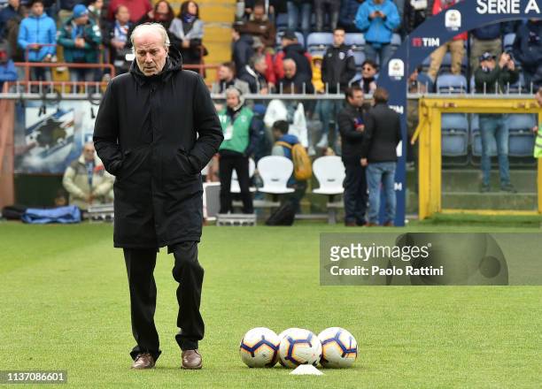 Walter Sabatini UC Sampdoria Staff during the Serie A match between UC Sampdoria and Genoa CFC at Stadio Luigi Ferraris on April 14, 2019 in Genoa,...
