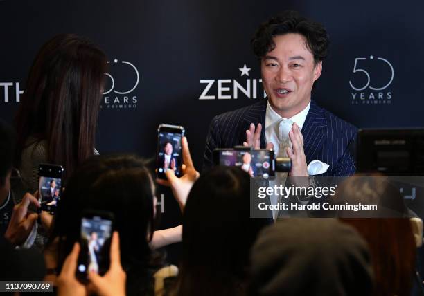 Singer Eason Chan attends the Zenith press conference during the Baselworld 2019 watch trade fair on March 20, 2019 in Basel, Switzerland. The...