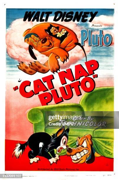 Cat Nat Pluto, poster, US poster art, Figaro and Pluto, 1948.