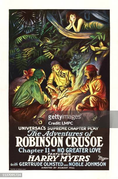 The Adventures Of Robinson Crusoe, poster, Gertrude Olmstead , chapter 11, 'No Greater Love', 1922.