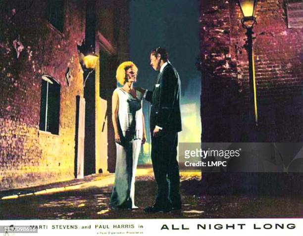 All Night Long, lobbycard, from left: Marti Stevens, Paul Harris, 1962.