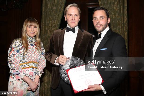 Amy Astley, Jeffrey Bilhuber and David Sprouls attend New York School Of Interior Design Annual Gala at The University Club on March 5, 2019 in New...