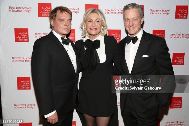 Stephen Sills, Susan Magrino Dunning and Brian Sawyer attend New York School Of Interior Design Annual Gala at The University Club on March 5, 2019...