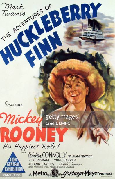 The Adventures Of Huckleberry Finn, poster, Mickey Rooney, 1939.