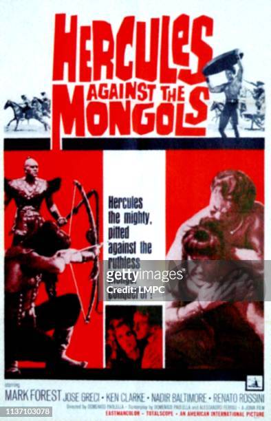 Hercules Against The Mongols (aka Hercules Vs The Mongols; Maciste Contro I Mongoli; Maciste Contre, poster, Maria Grazia Spina, Mark Forest, 1963.