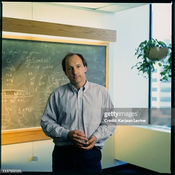 Tim S Computer Portrait of British computer scientist and engineer Tim Berners-Lee ...