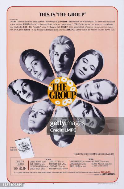 The Group, poster, US poster art clockwise from top, center: Candice Bergen, Joan Hackett, Elizabeth Hartman, Shirley Knight, Joanna Pettet,...