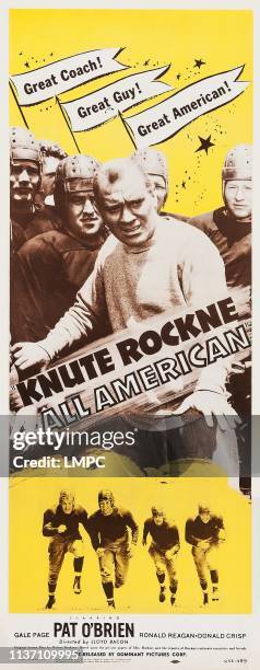 Knute Rockne All American, poster, US poster, Pat O'Brien, 1940.