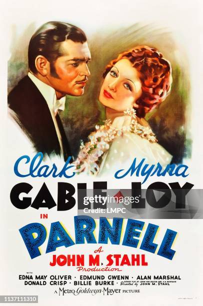 Parnell, poster, US poster art, from left: Clark Gable, Myrna Loy, 1937.