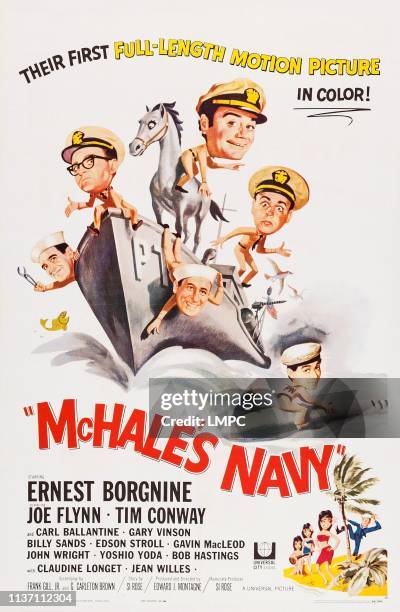 Mchale's Navy, poster, US poster art, top: Joe Flynn, Ernest Borgnine, Tim Conway; bottom: Billy Sands, Carl Ballantine, Yoshio Yoda, 1964.