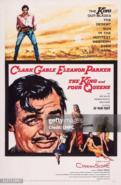 The King And Four Queens, poster, US poster, Clark Gable , bottom from left: Clark Gable, Sara Shane, Eleanor Parker, Jean Willes, Barbara Nichols,...