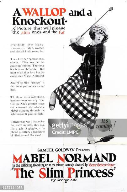 The Slim Princess, poster, Mabel Normand, 1920.