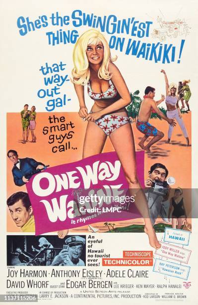 One Way Wahine, poster, US poster art, center: Joy Harmon, 1965.