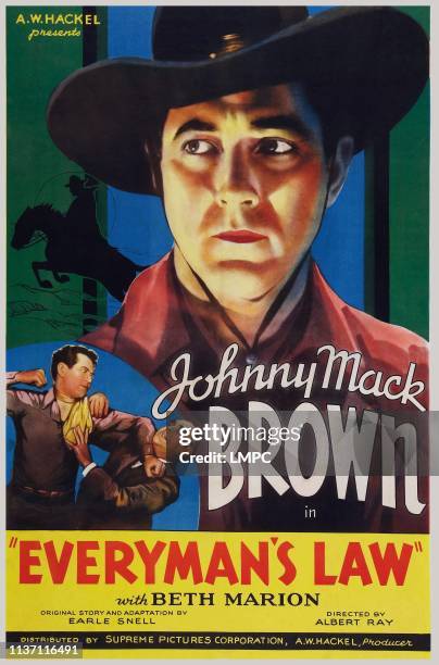 Everyman's Law, poster, US poster art, Johnny Mack Brown, Richard Alexander, 1936.