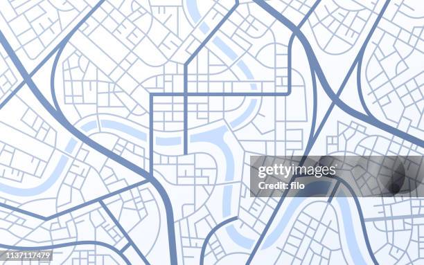 stockillustraties, clipart, cartoons en iconen met city urban streets wegen abstract kaart - kaarten