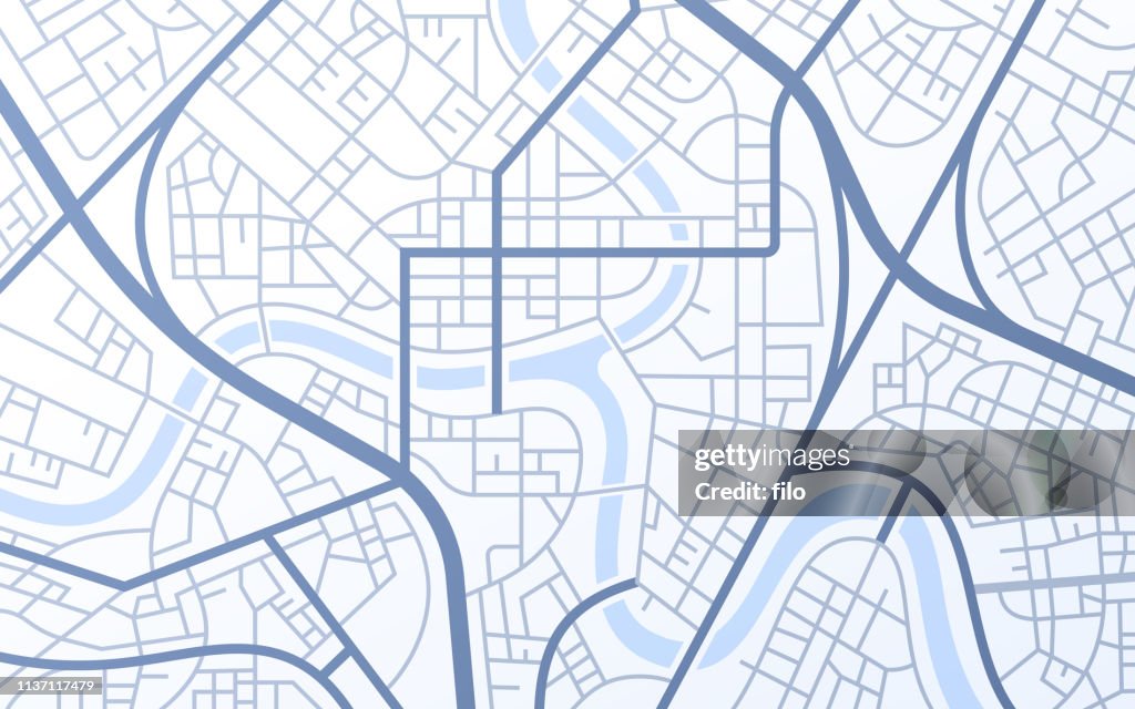 City Urban Streets Roads Abstract Map