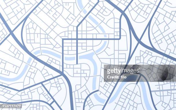 city urban streets roads abstract map - horizontal stock illustrations