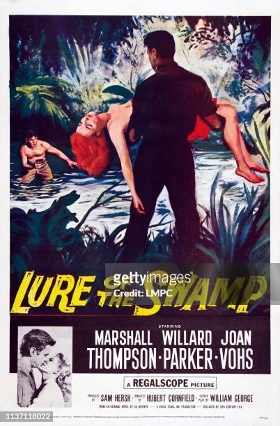 Lure Of The Swamp, poster, US poster art, bottom left: Marshall Thompson, Joan Vohs, 1957.