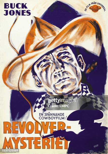 The Ivory-handled Gun, poster, , Buck Jones on Swedish poster art, 1935.