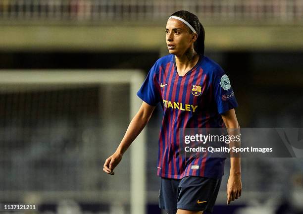 Andressa Alves of FC Barcelona Women looks on during the UEFA Women's Champions League: Quarter Final First Leg match between Barcelona Women and LSK...