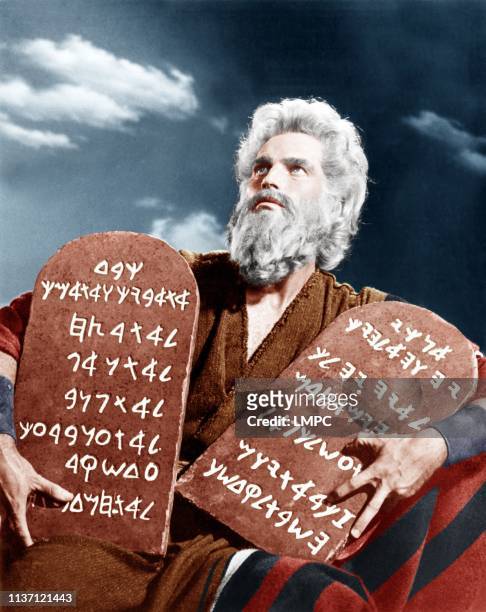 The Ten Commandments, poster, Charlton Heston, 1956.