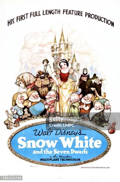 Snow White And The Seven Dwarfs, poster, US poster art, 1937.