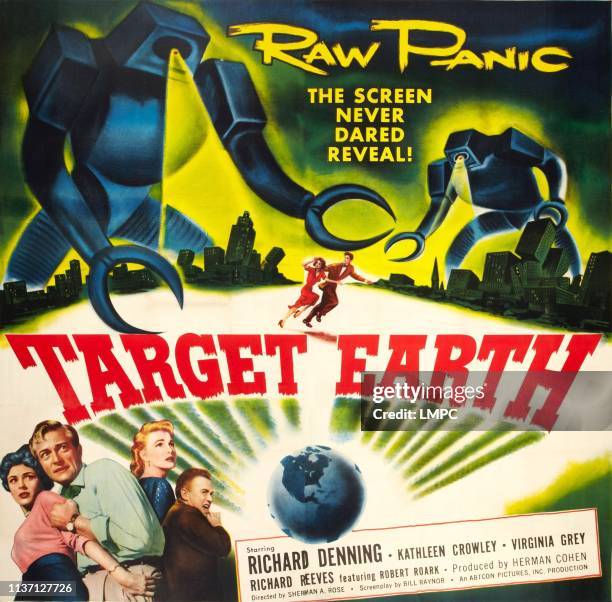 Target Earth, poster, bottom left: Kathleen Crowley, Richard Denning, Virginia Grey, 1954.