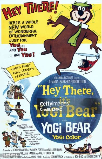 Hey There, poster, IT'S YOGI BEAR, top right: Yogi Bear, left from top: Cindy Bear, Yogi Bear, Boo-Boo on poster art, 1964.