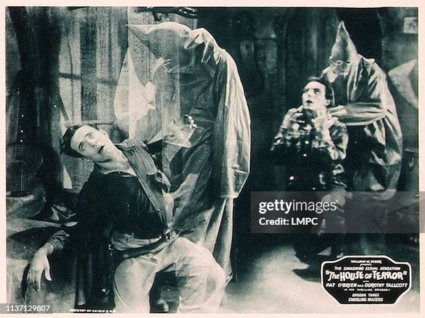 The House Of Terror, lobbycard, front left: Jack La Rue, scene card from a lobbycard set to this serial, 1928.