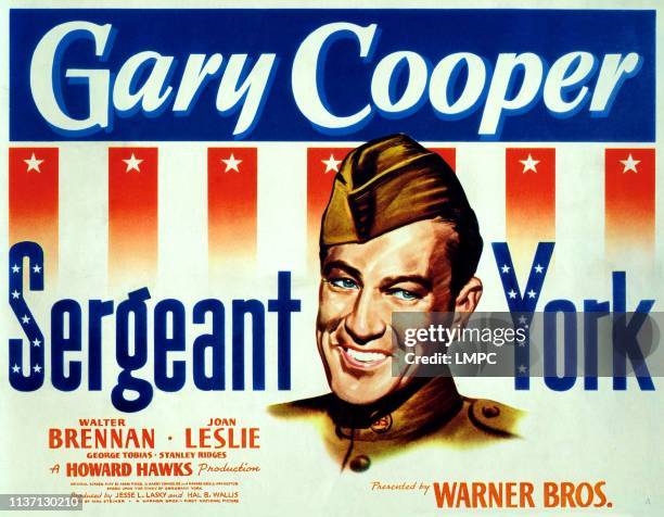 Sergeant York, poster, Gary Cooper on a 'Style A' Half-sheet poster, 1941.