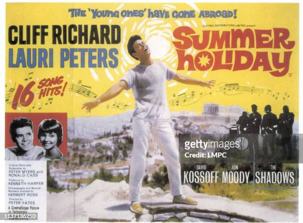 Summer Holiday, poster, from left: Cliff Richard, Lauri Peters, Cliif Richard , The Shadows, 1963.