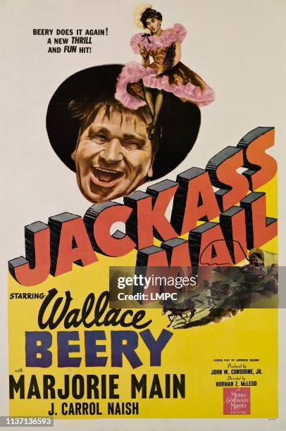 Jackass Mail, poster, Wallace Beery, Marjorie Main, 1942.