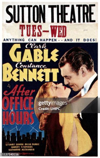 After Office Hours, poster, from left: Constance Bennett, Clark Gable, 1935.