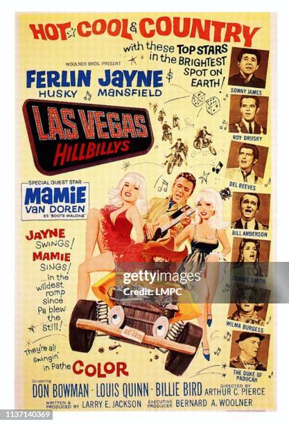 Las Vegas Hillbillys, poster, from left: Jayne Mansfield, Ferlin Husky, Mamie Van Doren, right from top: Sonny James, Roy Drusky, Del Reeves, Bill...